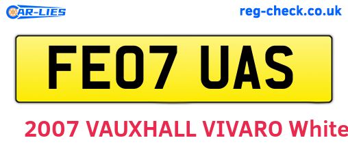 FE07UAS are the vehicle registration plates.