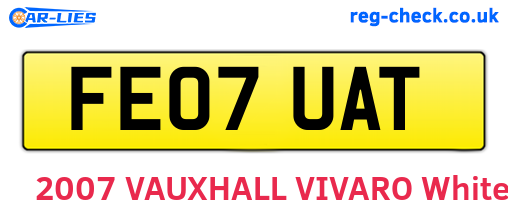 FE07UAT are the vehicle registration plates.