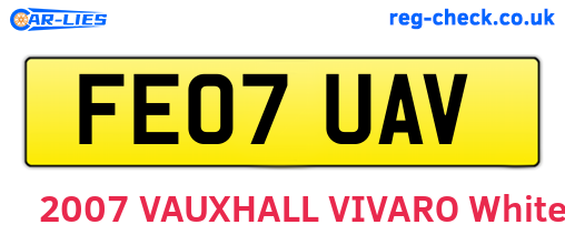 FE07UAV are the vehicle registration plates.