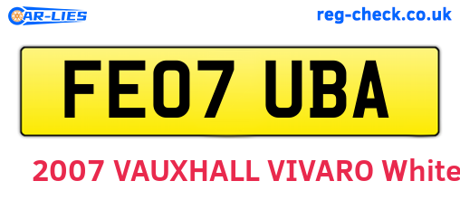 FE07UBA are the vehicle registration plates.