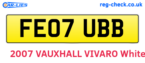 FE07UBB are the vehicle registration plates.