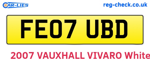 FE07UBD are the vehicle registration plates.