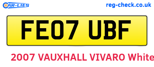 FE07UBF are the vehicle registration plates.
