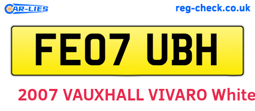 FE07UBH are the vehicle registration plates.