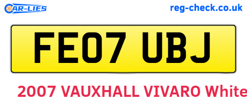 FE07UBJ are the vehicle registration plates.