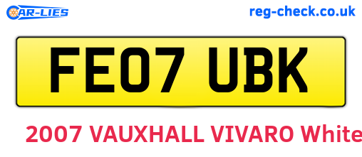FE07UBK are the vehicle registration plates.