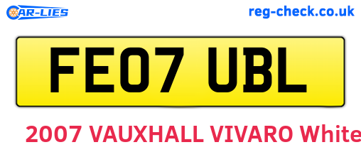 FE07UBL are the vehicle registration plates.
