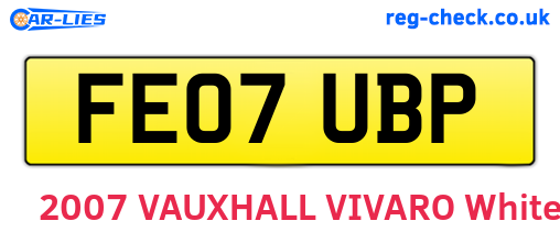 FE07UBP are the vehicle registration plates.