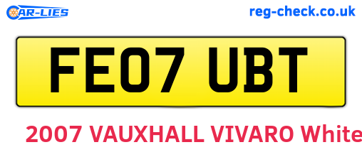 FE07UBT are the vehicle registration plates.