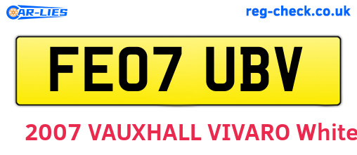 FE07UBV are the vehicle registration plates.