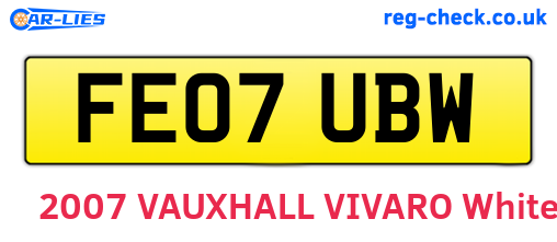 FE07UBW are the vehicle registration plates.