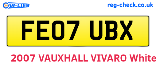 FE07UBX are the vehicle registration plates.
