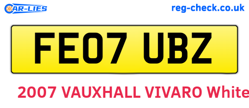 FE07UBZ are the vehicle registration plates.