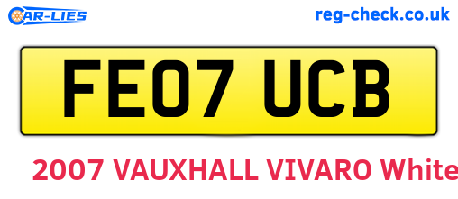 FE07UCB are the vehicle registration plates.