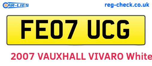 FE07UCG are the vehicle registration plates.