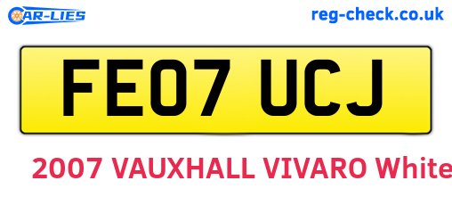 FE07UCJ are the vehicle registration plates.
