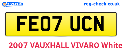 FE07UCN are the vehicle registration plates.