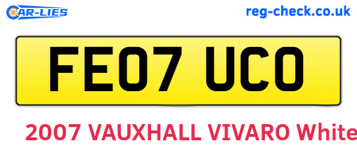 FE07UCO are the vehicle registration plates.