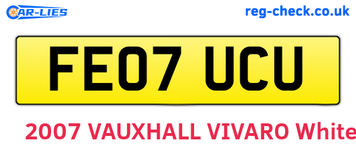 FE07UCU are the vehicle registration plates.