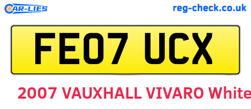 FE07UCX are the vehicle registration plates.