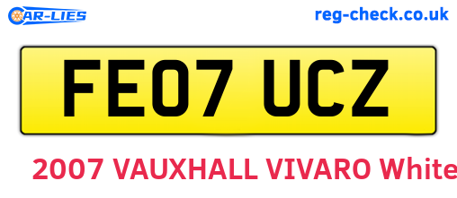 FE07UCZ are the vehicle registration plates.