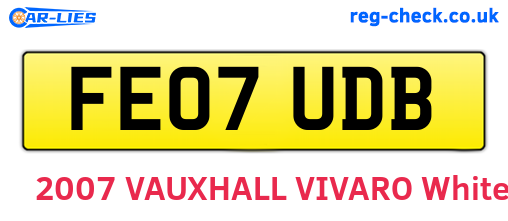 FE07UDB are the vehicle registration plates.