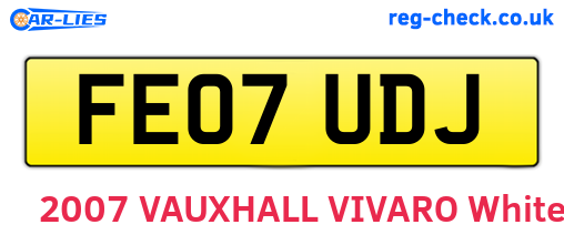 FE07UDJ are the vehicle registration plates.