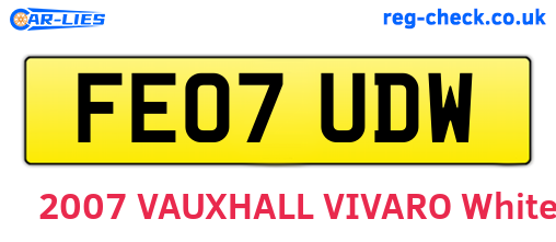 FE07UDW are the vehicle registration plates.