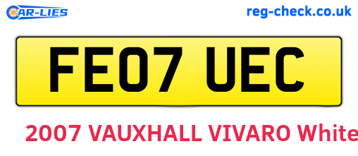 FE07UEC are the vehicle registration plates.