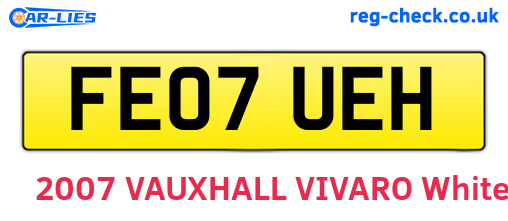 FE07UEH are the vehicle registration plates.