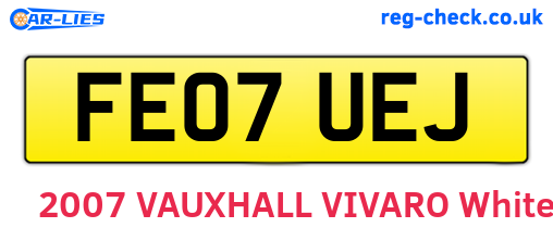 FE07UEJ are the vehicle registration plates.