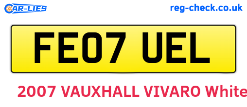 FE07UEL are the vehicle registration plates.