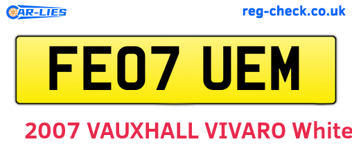 FE07UEM are the vehicle registration plates.