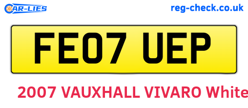 FE07UEP are the vehicle registration plates.