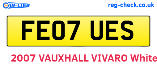 FE07UES are the vehicle registration plates.