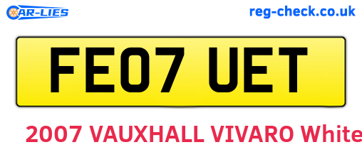 FE07UET are the vehicle registration plates.