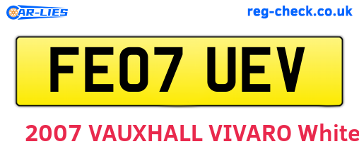 FE07UEV are the vehicle registration plates.