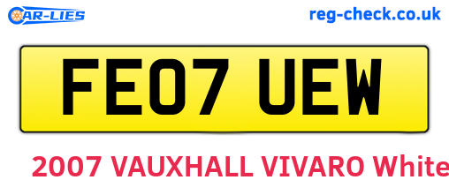 FE07UEW are the vehicle registration plates.