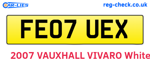 FE07UEX are the vehicle registration plates.