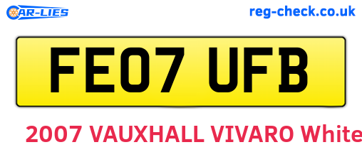 FE07UFB are the vehicle registration plates.