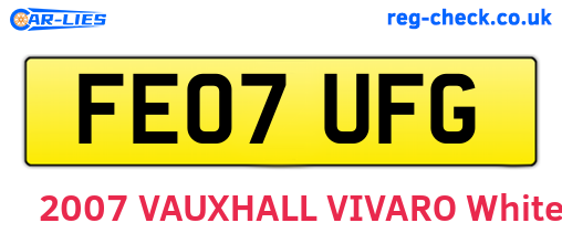 FE07UFG are the vehicle registration plates.