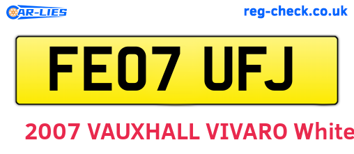 FE07UFJ are the vehicle registration plates.