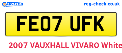FE07UFK are the vehicle registration plates.