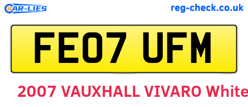 FE07UFM are the vehicle registration plates.