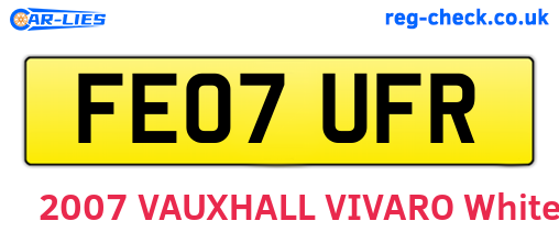 FE07UFR are the vehicle registration plates.