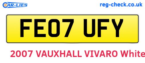 FE07UFY are the vehicle registration plates.