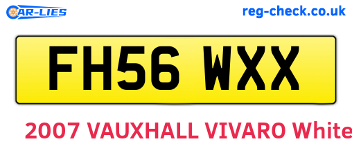 FH56WXX are the vehicle registration plates.