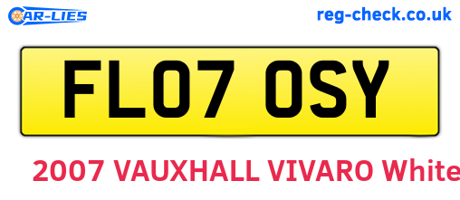 FL07OSY are the vehicle registration plates.