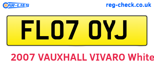 FL07OYJ are the vehicle registration plates.