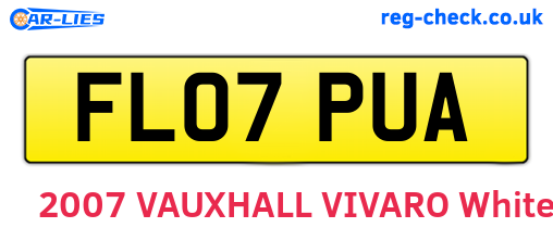 FL07PUA are the vehicle registration plates.